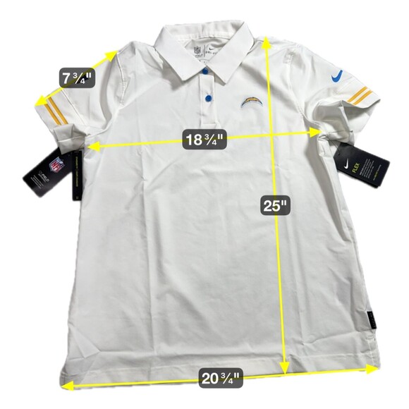 Nike On Field Los Angeles Chargers NFL Polo Shirt CW3328-100 Womens Medium - Picture 2 of 10